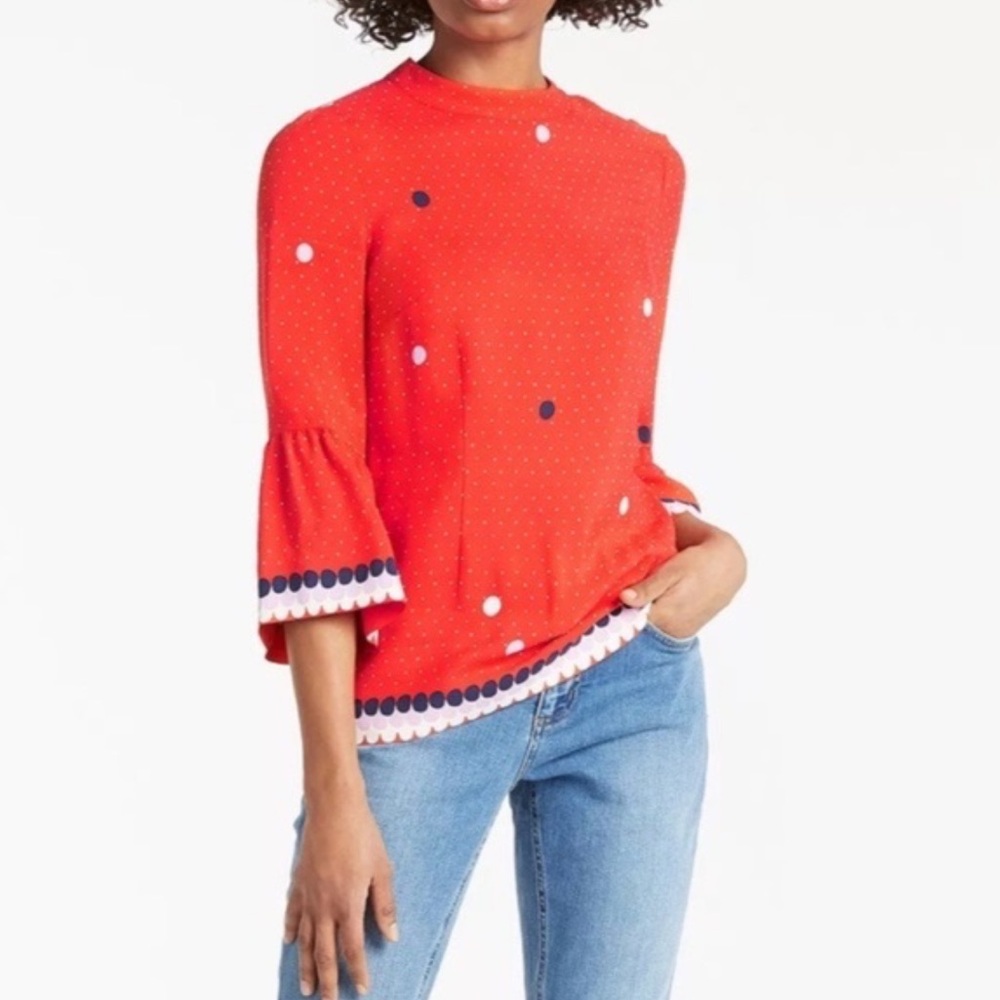 076. Boden | Tops | Boden Womens Armelle
Red Dot Blouse